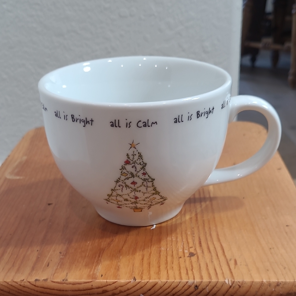 EUC Pottery Barn Mug Holiday Cheer Large Christmas Coffee Cup Ceramic Mug Gift